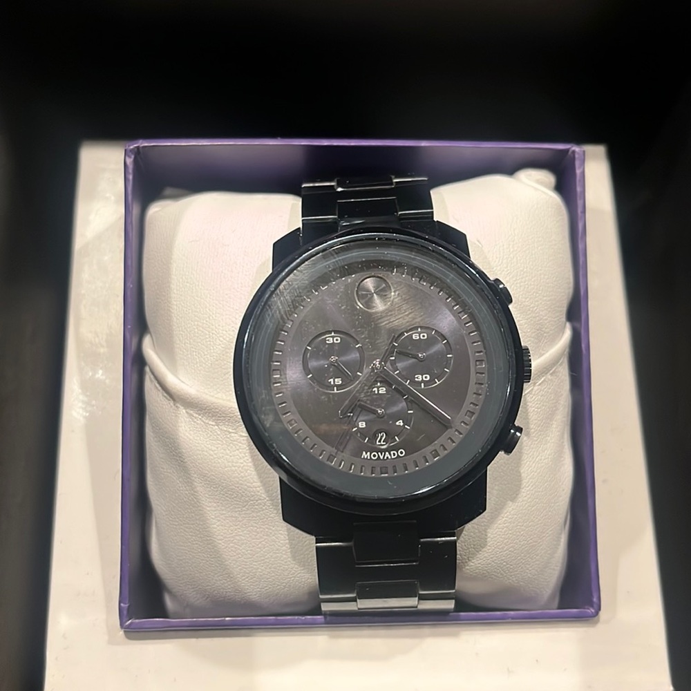Navy blue Movado watch